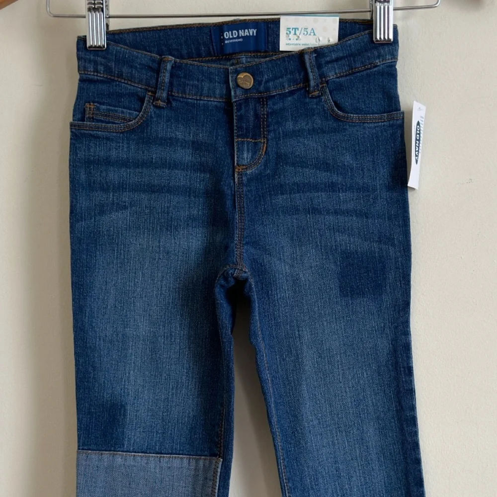 Old Navy Girls Boyfriend Jeans Adjustable Waist Size 5T New With Tags